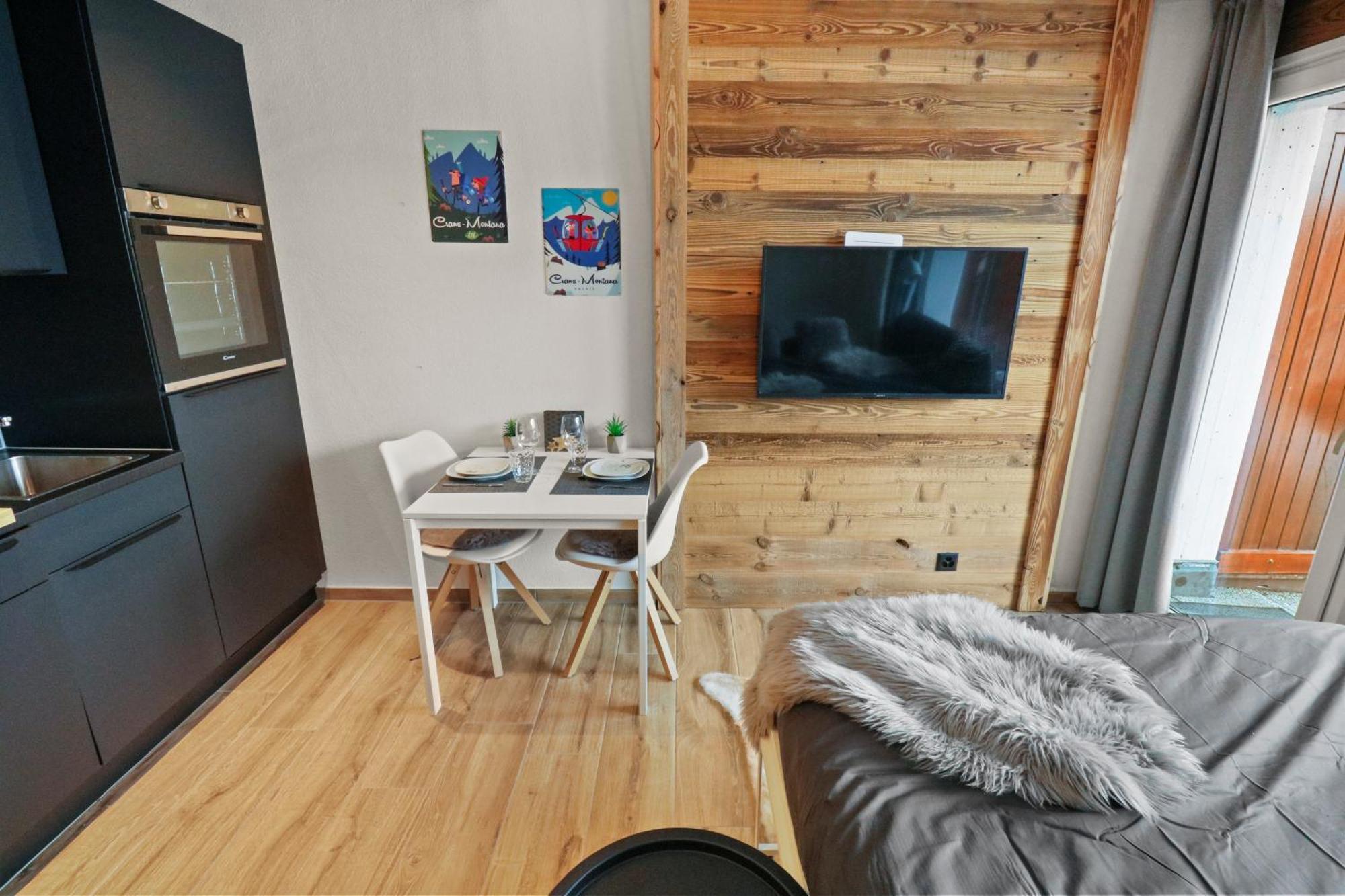 Joli Studio Avec Parking Gratuit Crans-Montana Exteriér fotografie