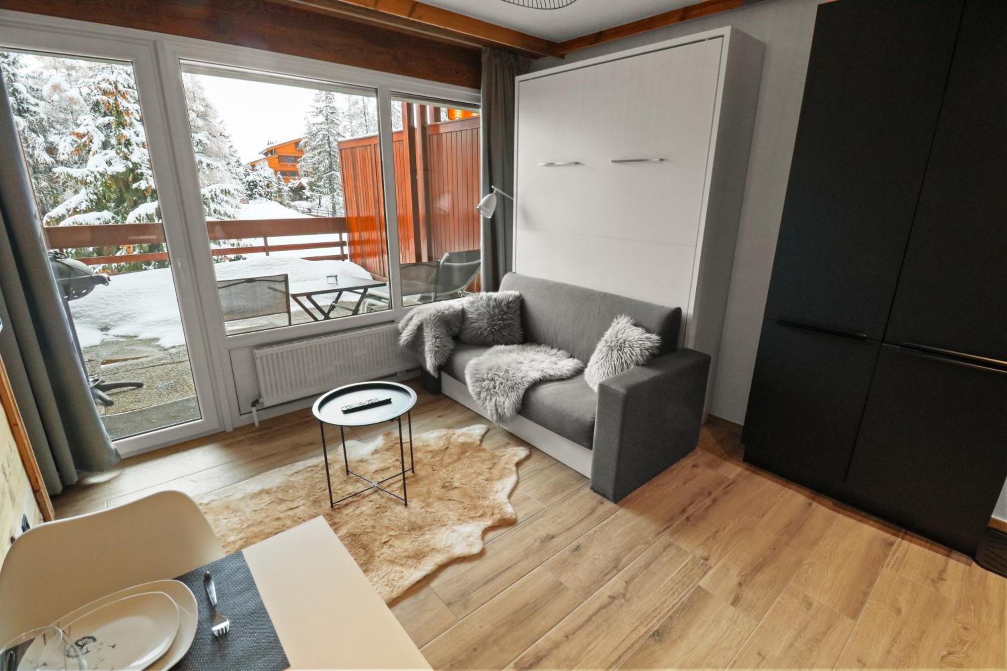 Joli Studio Avec Parking Gratuit Crans-Montana Exteriér fotografie