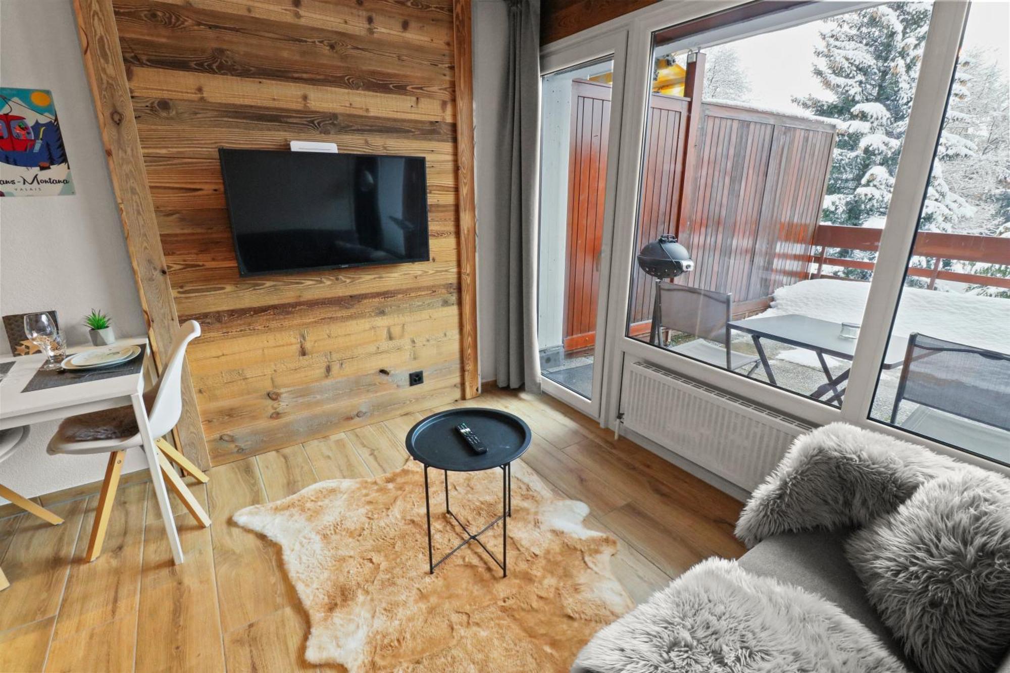 Joli Studio Avec Parking Gratuit Crans-Montana Exteriér fotografie